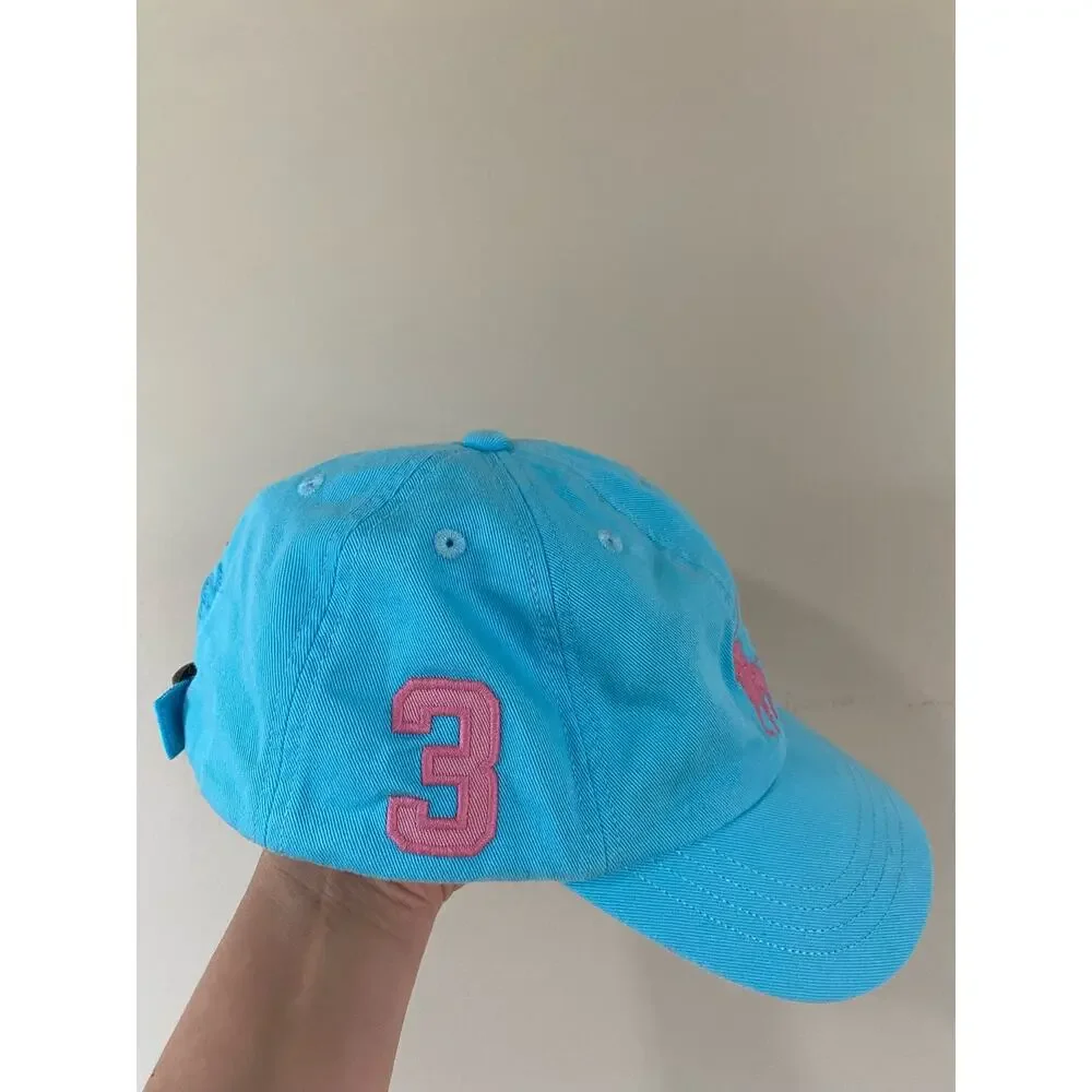 Polo Ralph Lauren Hat Cap Youth Kids 4-7 OS Adjustable Strap Back Big Pink Pony